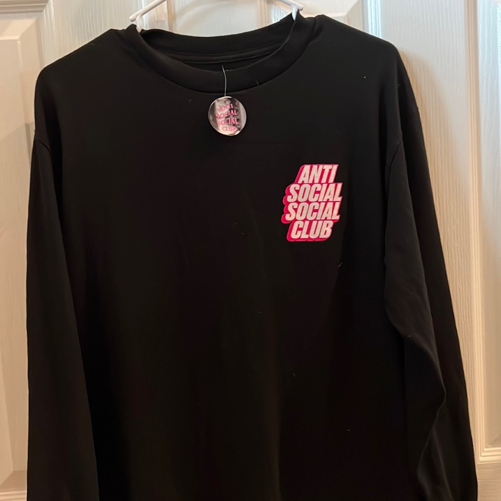 Black pink long sleeve anti social social club